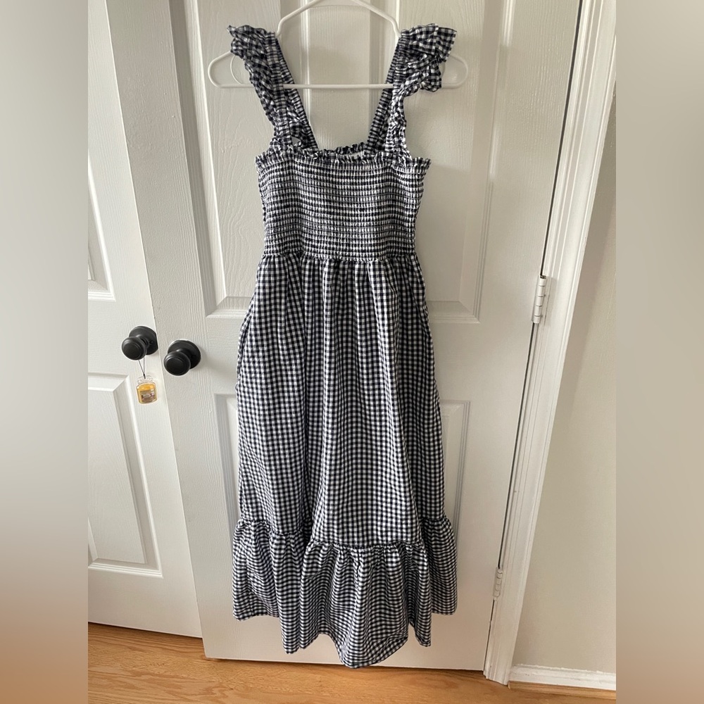 Marea by Liz joy sasco Navy blue Gingham Square-Neck Maxi Dress - Picture 3 of 6